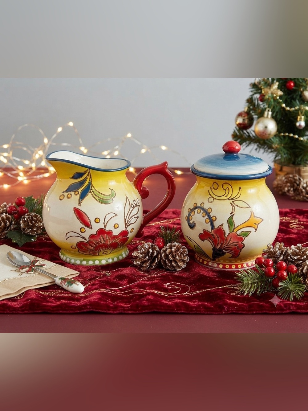 Dutch Wax by Coastline Imports Anthropologie Ceramic Cream & Sugar Bowl Set